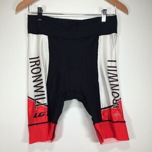 LOUIS GARNEAU Cycling Shorts Women XL Padded Bike Ironwill Black Red‎ White